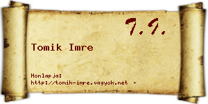 Tomik Imre névjegykártya