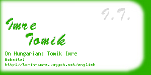 imre tomik business card